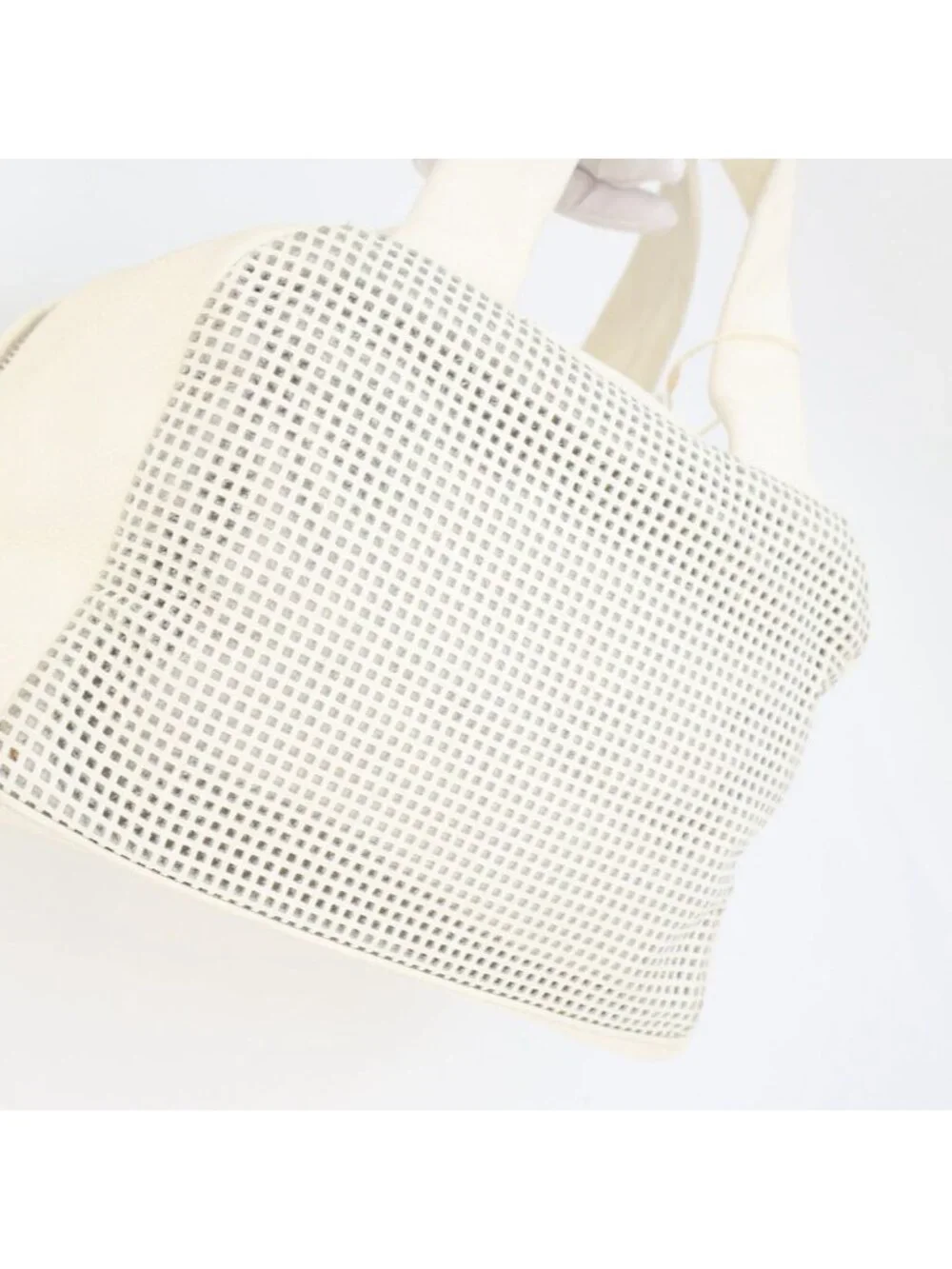 Chanel Perforated Handbag White Mini